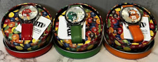 New 2008 M&M's Green/Orange/Red Analog Watch & Tin Sets Mars Avon picture