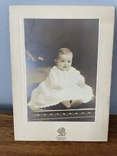 ANTIQUE SOL YOUNG CABINET CARD PHOTOGRAPH OF ADORABLE BABY IN WHITE GOWN picture