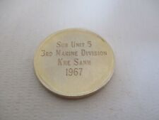 Very RARE 1967 3rd Marine Division Khe Sanh Vietnam Sub Unit 5 Challenge Coin picture