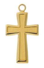Gold Tone Sterling Silver Large Flare Cross Features 24in Long Chain picture