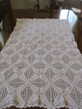 Vintage ivory hand crocheted table topper 46