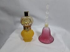 Lot of 2 Vintage Avon Perfume Bottles Rosepoint Bell & Parlor Lamp picture