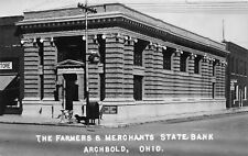 H95/ Archbold Ohio RPPC Postcard c1940s Farmers Merchants State Bank 112 picture