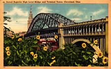 Postcard Detroit superior high-level bridge Cleveland, Ohio picture