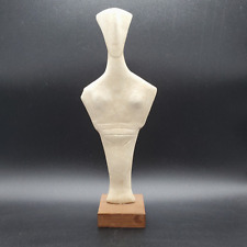 Alva Museum Replica of Cycladic Idol Figure MUSÉE du LOUVRE Wood Base 11.5