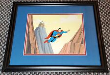 SUPERMAN PRODUCTION ANIMATION CEL FRAMED ON A HAND PAINTED BACKGROUND picture