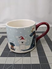 Pier 1 Imports Coffee Cup Dogs Christmas Snow picture