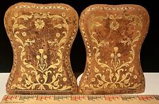 Antique Italian Antinori Roma Italy Embossed Gilt Leather Bookends Book Stands picture