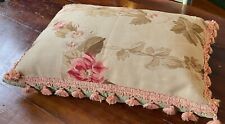 Vintage Antique Aubusson Tapestry Pillow with Tassel Trim  YY741 picture