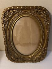 Vtg Antique Decorative Gold Wood Picture Frame w/ Beveled Glass Art Deco 13x17 picture