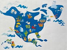 MARY BLAIR Color STYLING Concept ART Photocopy PICTOGRAM MAP OF UNITED STATES picture