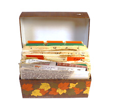Vintage 1970s Metal Recipe Box Stuffed With Handwritten & Clipped Recipes picture