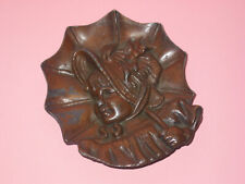 Charming Antique Little Girl With Bonnet And Umbrella Dish ~ Copper Plate picture