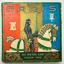 c1950s  Paris Brand Advertising Garter Belt Box Only Armored Knight White Horse picture