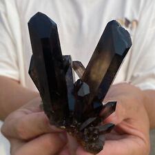 178g Natural Premium Black Smoky Quartz Crystal Cluster Raw Mineral Specimen picture