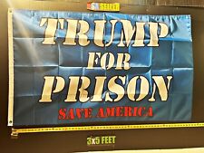 Trump For Prison Flag FREE FIRST CLASS SHIP B Save America Impeach Biden USA 3x5 picture