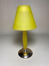Vintage Yellow Glass Tea Light Lamp With Glass Shade 10.5” Tall picture