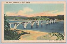 Postcard Alsea Bay Bridge, Waldport, Oregon by Wesley Andrews Vintage Linen picture