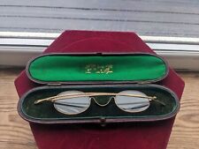 FINE PAIR OF ANTIQUE ENGLISH GOLD SPECTACLES BY FREDERICK ROBSON NEWCASTLE  picture