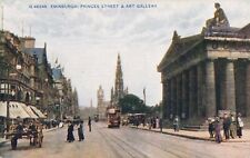 Princess Street & Art Gallery Edinburgh Scotland c1920 Postcard picture