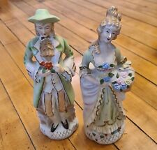 VINTAGE COUPLE Pair of COLONIAL FIGURINES each 11 inch Tall JAPAN picture