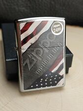 ZIPPO 207 FLAGS AND METAL on STREET CHROME Lighter - NEW IN BOX - JUN 2021 picture
