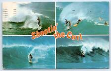 1971 BELL CALIFORNIA*SHOOTIN' THE CURL*SURFERS*THE THRILL OF SURFING*POSTCARD picture