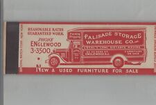 Matchbook Cover Palisade Storage Warehouse Co. Englewood, NJ Federal Tall Sample picture