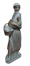 Lladro Girl With Cockerel 4591 Porcelain Figurine Retired Rooster Basket 9.5 IN picture