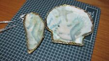 Decoupage Oyster +Seashell Summer theme  one is an ornament~ HANDMADE~ Cute picture