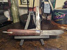 Kutmaster Electricians 2-Blade Pocket Knife + Bail (Utica NY USA) VINTAGE WOODEN picture