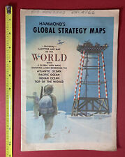 Vintage 1950s  C.S. Hammond's Global Strategy Maps with 4 Global View Maps picture