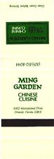 Orlando Florida Ming Garden Chinese Cuisine Vintage Matchbook Cover picture