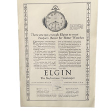Vintage 1923 Elgin Watch Not Enough to Meet Desire Ad Advertisement picture