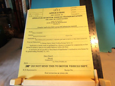 1935 California Application for license for Motor Vehicle for hire original form picture