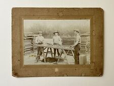 Antique Agriculture Farmers Photograph ￼• Men Sorting Dried Pears c1890s picture