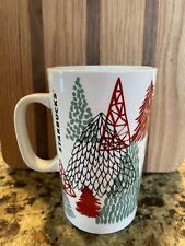 STARBUCKS 16 oz Coffee Mug Cup Tall Latte Handled Christmas Tree Holiday 2017 picture