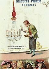 Pernot Trade Card Biscuits French Victorian 5 Usines Candlelight Flyer Comedy picture