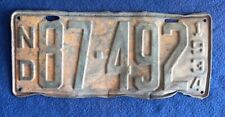 Vintage 1934 North Dakota ND License Plate #87-492 Collectable picture