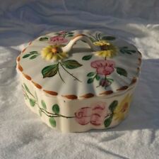 Blue Ridge Southern Pottery Rose Covered  Trinket Dish  picture