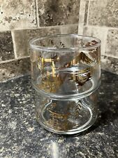 Vin 1960’s, Mid - Century Bartlett Collin’s Glass Pagoda Gilt Stacking Snack Jar picture