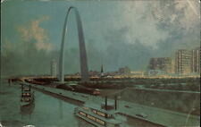 RARE artist Dean Ellis St Louis steamboat 1975 art postcard picture