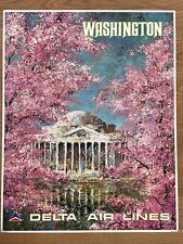 Original Vintage Delta Air Lines 22x28 Poster Washington D.C. Cherry Blossoms picture