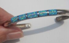 Native American Sterling Silver Opal Cuff Bracelet picture