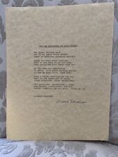 Richard Eberhart American Poet Signed Poem Winter Squirrels In Pine Trees picture