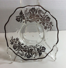 Vintage Silver Overlay Saucer Floral Design picture