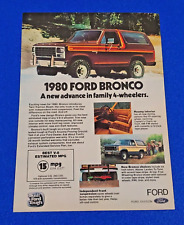 1980 FORD BRONCO 4X4 V8 302 ORIGINAL COLOR PRINT AD CLASSIC FORD TRUCK  picture