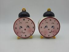 Vintage Anthropomorphic Alarm Clock Salt & Pepper Shakers Japan picture