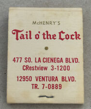 TAIL O' THE COCK Restaurant Bar Matchbook Los Angeles McHenry's Vintage NEW picture
