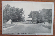 1948 Spencer Indiana McCormick's Creek Sate Park Entrance Postcard & Cancel picture